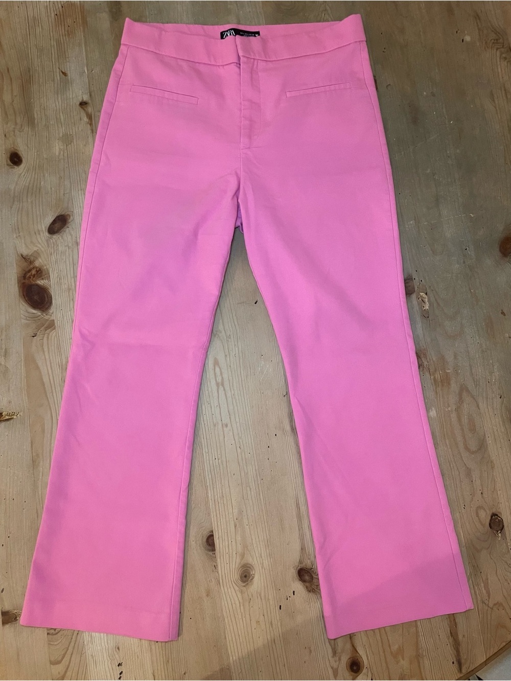 Zara Bubblegum Pink Cropped Wide Leg Pants Size L